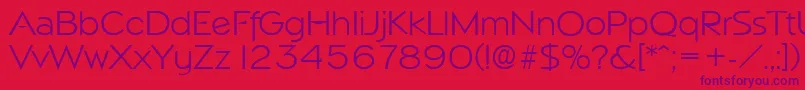 NapoliLight Font – Purple Fonts on Red Background