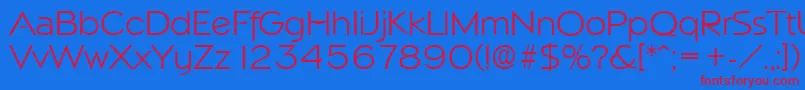 NapoliLight Font – Red Fonts on Blue Background