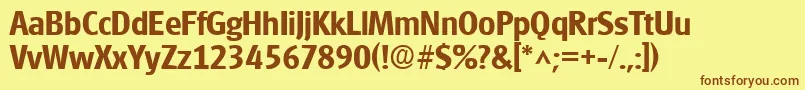Шрифт GouditaSansSfBold – коричневые шрифты на жёлтом фоне