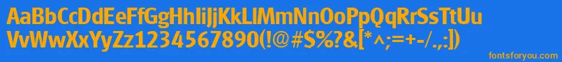 GouditaSansSfBold Font – Orange Fonts on Blue Background