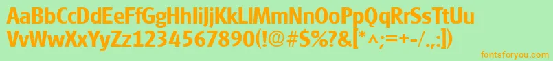 GouditaSansSfBold-Schriftart – Orangefarbene Schriften auf grünem Hintergrund