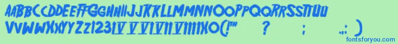 Więcej informacji o czcionce Friday13bonusnfi Czcionka Friday13bonusnfi – niebieskie czcionki na zielonym tle