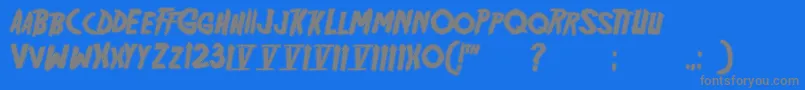 フォントFriday13bonusnfi – 青い背景に灰色の文字