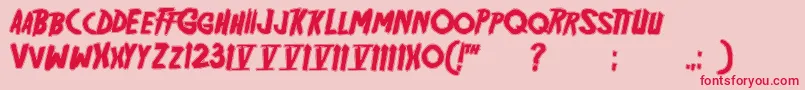Czcionka Friday13bonusnfi – czerwone czcionki na różowym tle