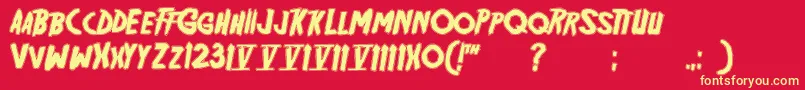Friday13bonusnfi Font – Yellow Fonts on Red Background