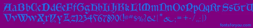 Шрифт Goticabastard – синие шрифты на фиолетовом фоне