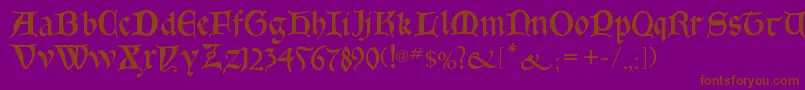 Goticabastard-fontti – ruskeat fontit violetilla taustalla