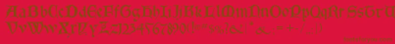 Goticabastard-Schriftart – Braune Schriften auf rotem Hintergrund