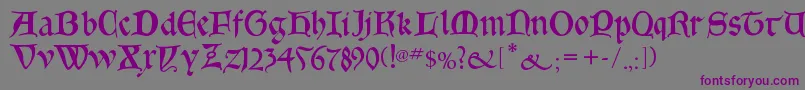 Шрифт Goticabastard – фиолетовые шрифты на сером фоне