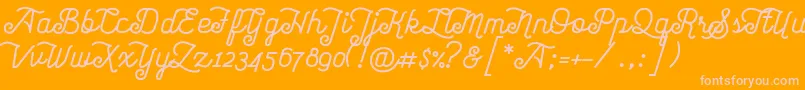 AcrotypeFixed-Schriftart – Rosa Schriften auf orangefarbenem Hintergrund