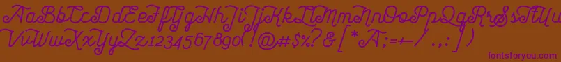 AcrotypeFixed-Schriftart – Violette Schriften auf braunem Hintergrund