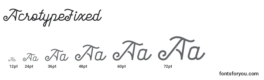 Размеры шрифта AcrotypeFixed