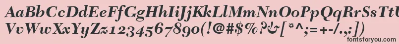 TycoonSsiBoldItalicOldStyleFigures Font – Black Fonts on Pink Background