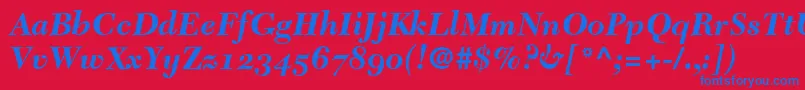 TycoonSsiBoldItalicOldStyleFigures Font – Blue Fonts on Red Background