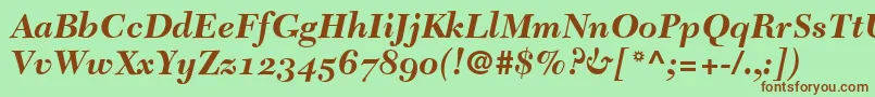TycoonSsiBoldItalicOldStyleFigures Font – Brown Fonts on Green Background