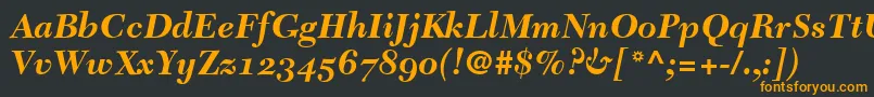 TycoonSsiBoldItalicOldStyleFigures Font – Orange Fonts on Black Background