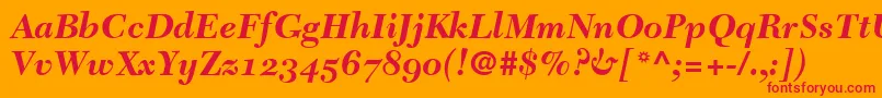 フォントTycoonSsiBoldItalicOldStyleFigures – オレンジの背景に赤い文字