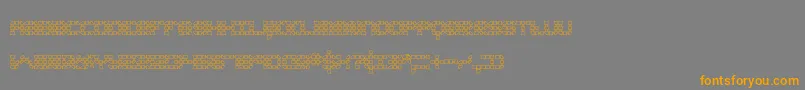 フォントKonectorO1Brk – オレンジの文字は灰色の背景にあります。