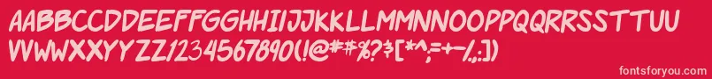 Шрифт PgRoofRunnersBold – розовые шрифты на красном фоне