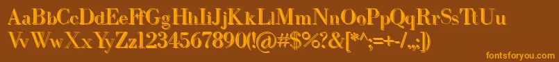 IntellectabodonedTwo Font – Orange Fonts on Brown Background