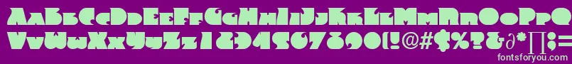 FrenzyDb Font – Green Fonts on Purple Background