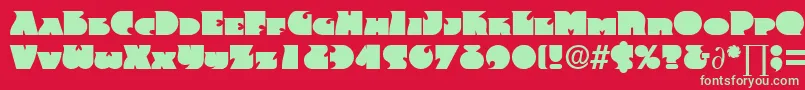 FrenzyDb Font – Green Fonts on Red Background