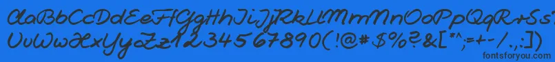 Fonte Jesco1Handwriting – fontes pretas em um fundo azul