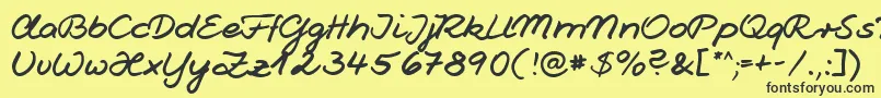 Jesco1Handwriting Font – Black Fonts on Yellow Background