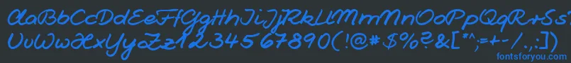 Jesco1Handwriting Font – Blue Fonts on Black Background