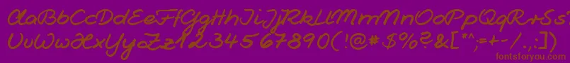 Fonte Jesco1Handwriting – fontes marrons em um fundo roxo