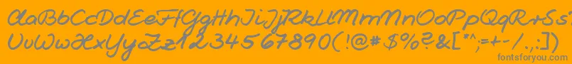 Jesco1Handwriting-Schriftart – Graue Schriften auf orangefarbenem Hintergrund