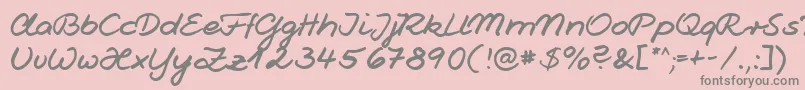 Jesco1Handwriting Font – Gray Fonts on Pink Background