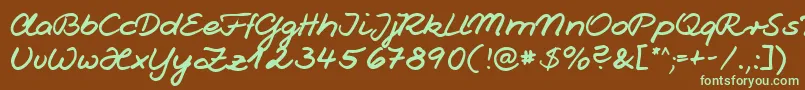 Jesco1Handwriting Font – Green Fonts on Brown Background