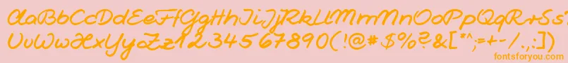 Jesco1Handwriting Font – Orange Fonts on Pink Background