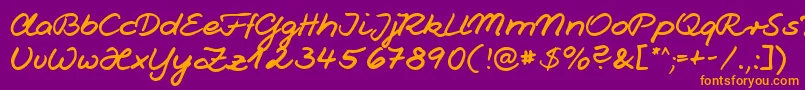 Jesco1Handwriting Font – Orange Fonts on Purple Background