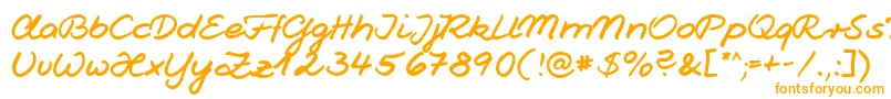 Шрифт Jesco1Handwriting – оранжевые шрифты на белом фоне