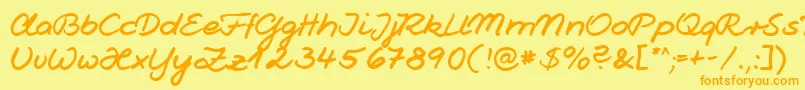 Jesco1Handwriting Font – Orange Fonts on Yellow Background