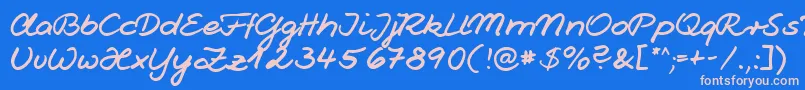 Fonte Jesco1Handwriting – fontes rosa em um fundo azul