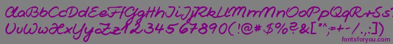 Jesco1Handwriting Font – Purple Fonts on Gray Background