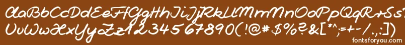 Jesco1Handwriting Font – White Fonts on Brown Background