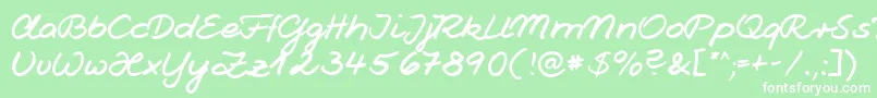 Jesco1Handwriting Font – White Fonts on Green Background