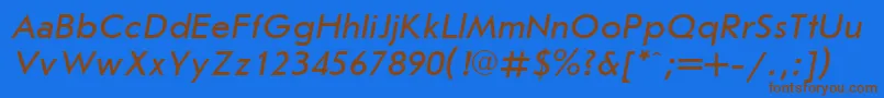 Jrs56 Font – Brown Fonts on Blue Background