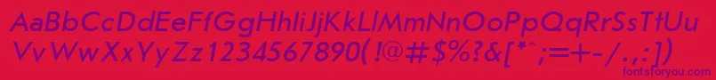 Jrs56 Font – Purple Fonts on Red Background