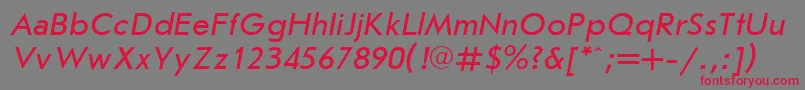 Jrs56-Schriftart – Rote Schriften auf grauem Hintergrund