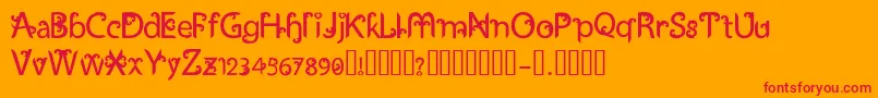 Ukiran Font – Red Fonts on Orange Background