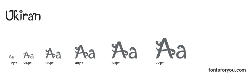 Размеры шрифта Ukiran