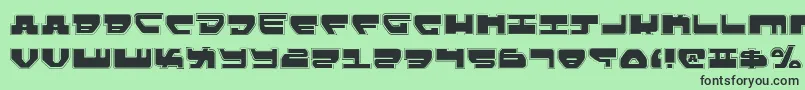 Lovev2p-Schriftart – Schwarze Schriften auf grünem Hintergrund