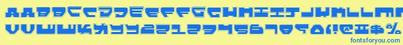 Fonte Lovev2p – fontes azuis em um fundo amarelo