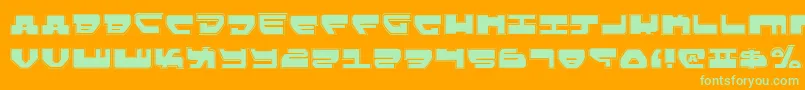 フォントLovev2p – オレンジの背景に緑のフォント