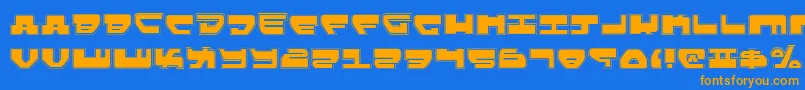 Lovev2p Font – Orange Fonts on Blue Background